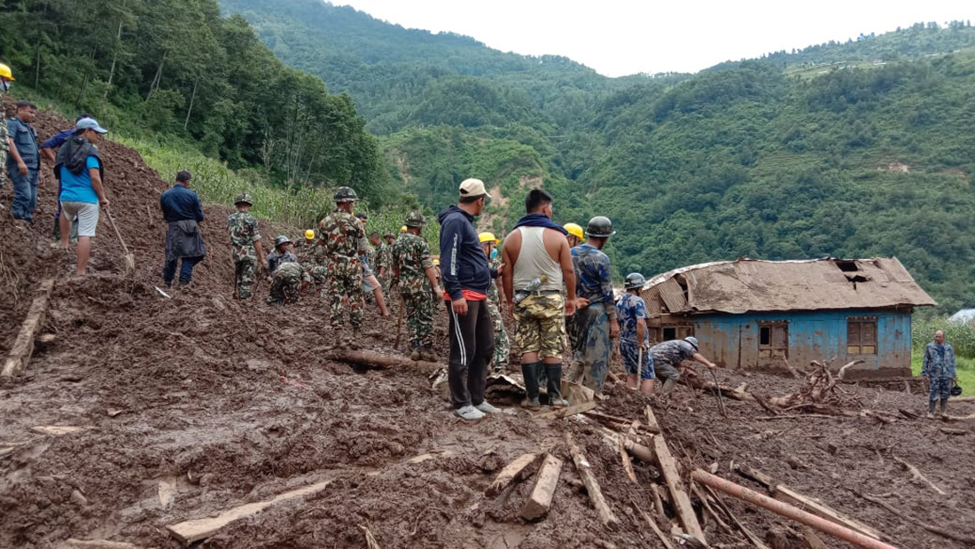 फुल्पिङकट्टी पहिरोमा मर्नेको सङ्ख्या पाँच
