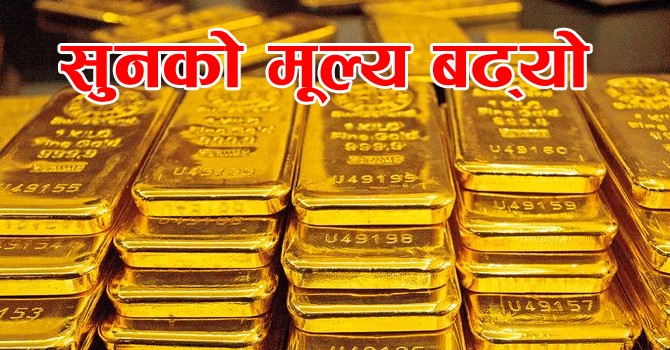 छ हजार २०० ले घटेको पहेँलो सुन प्रतितोला रु चौबीस सयले बढ्यो