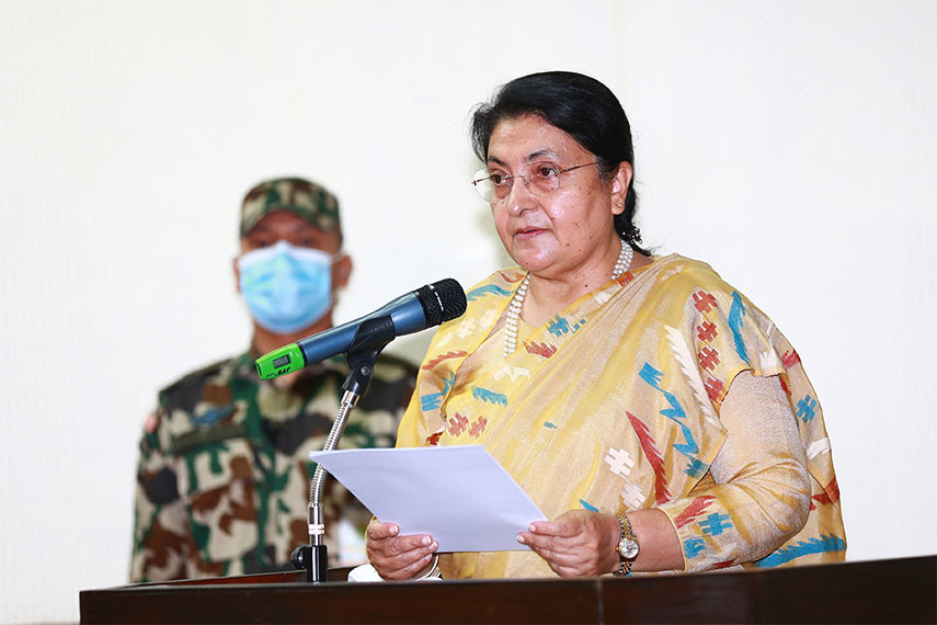 पर्यावरणमैत्री एवं विपद्को सामना गर्न सक्ने भौतिक पूर्वाधार निर्माण गर्नुपर्छः राष्ट्रपति