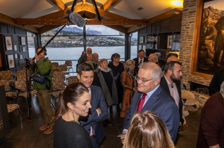 New Zealand hosts Australia PM in 1st meeting since outbreak