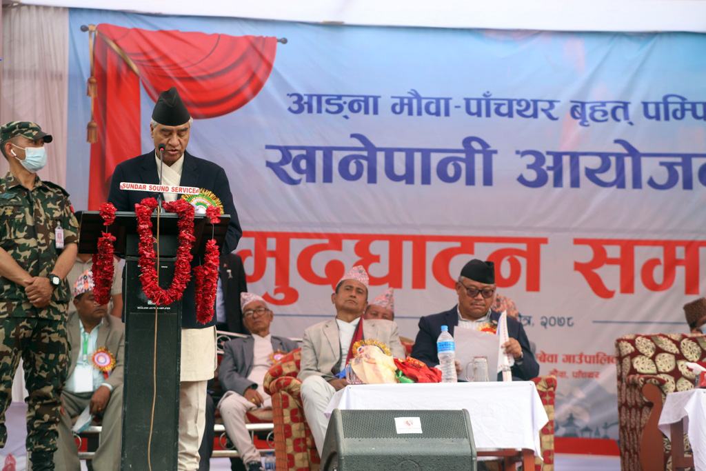 चालु पञ्चवर्षीय योजनाको अन्त्यसम्ममा ९९ प्रतिशत नागरिकलाई खानेपानी उपलब्ध गराइनेछः प्रधानमन्त्री