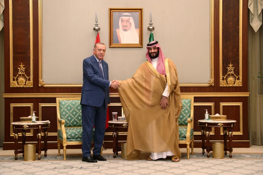 Turkish president meets Saudi leaders in first visit since Khashoggi killing
