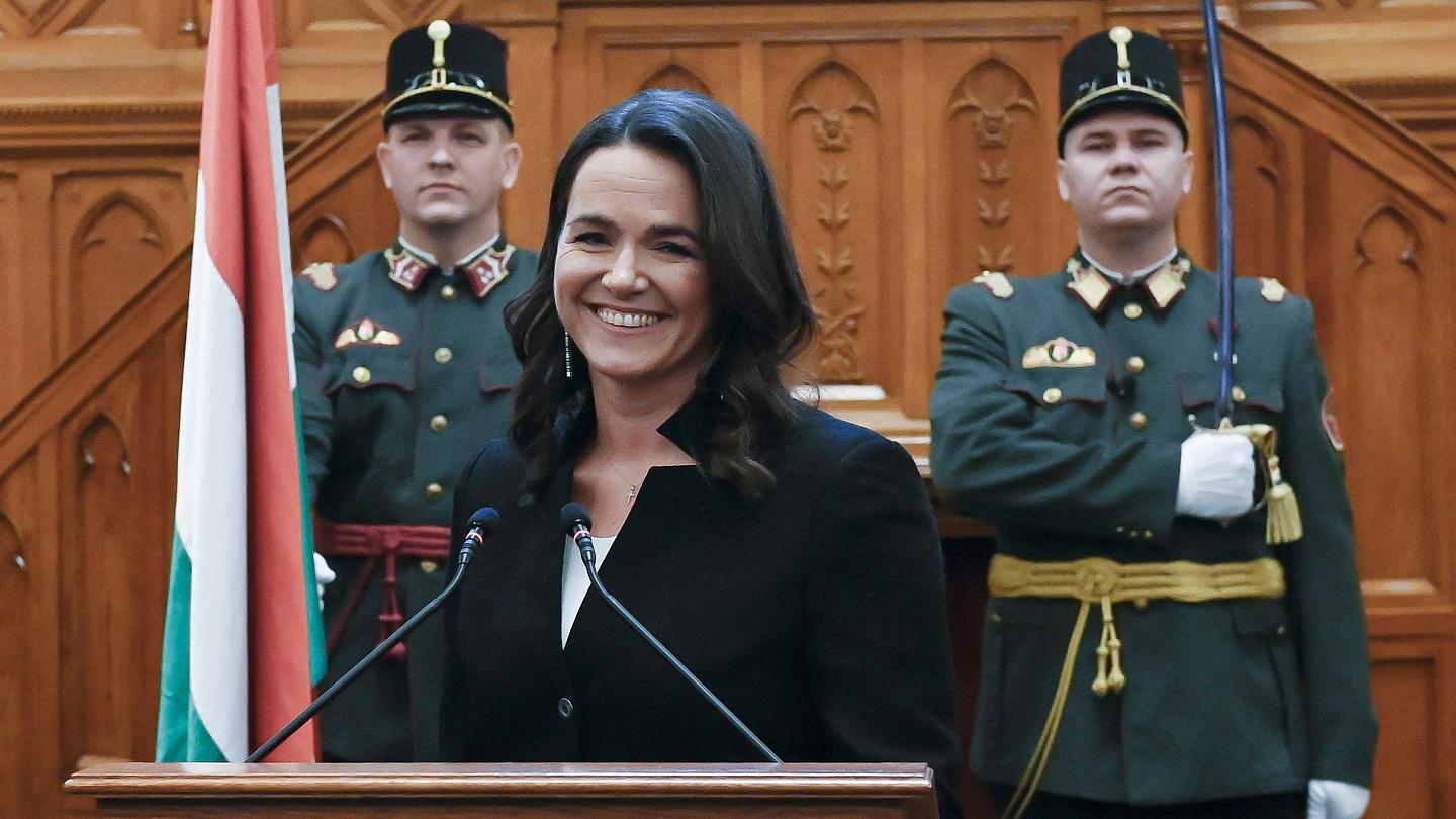 Hungary’s new president visits Poland in 1st trip abroad