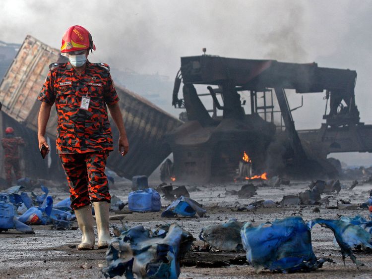 Bangladesh port depot fire kills 38, injures 300