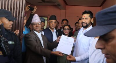 रास्वपा सभापति लामिछानेद्वारा उम्मेदवारी दर्ता