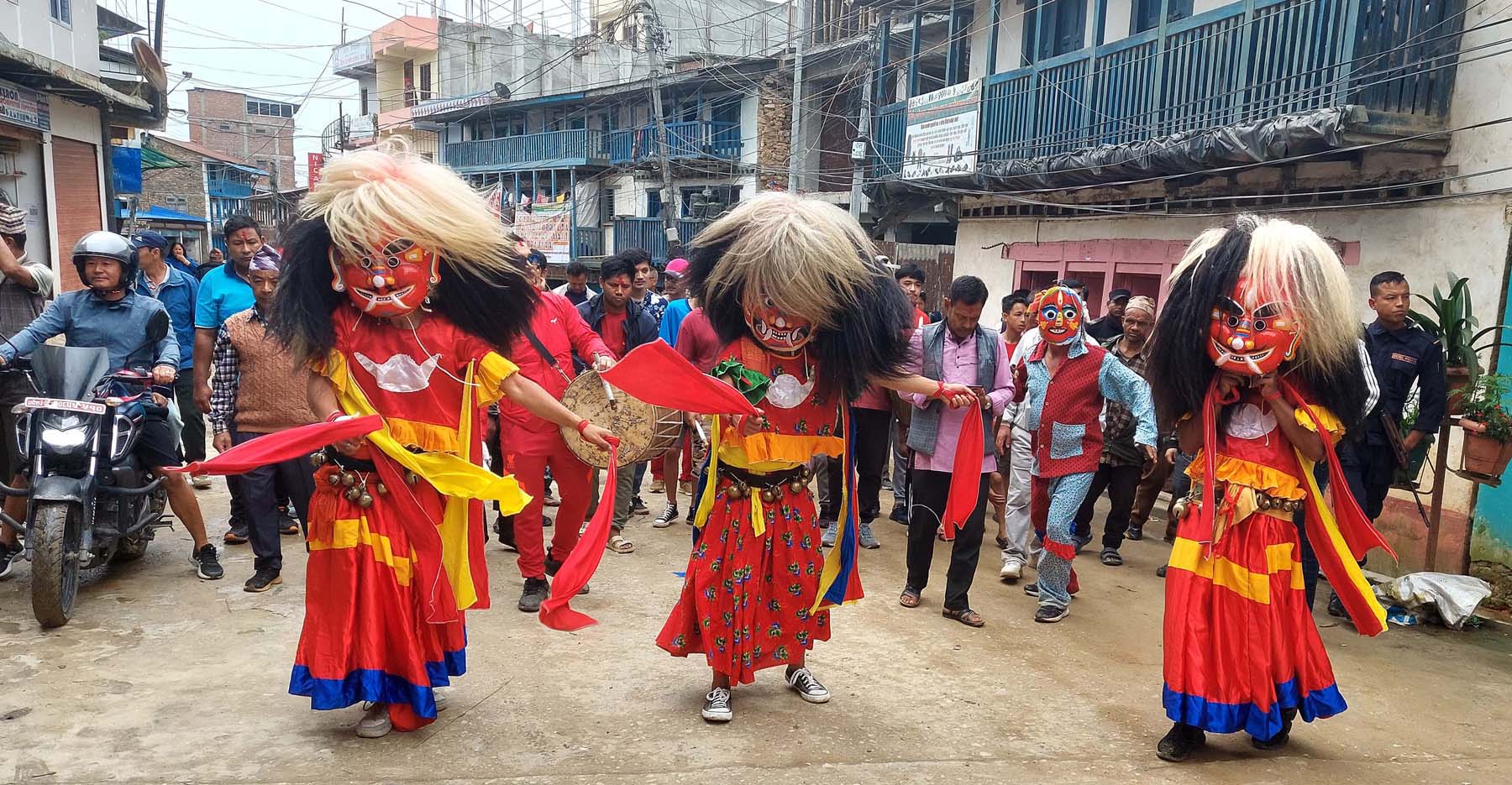 नेवार समुदायको लाखे जात्रा सुरु