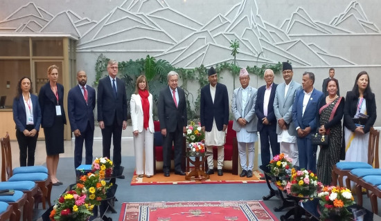 महासचिव गुटेरेस र सभापति देउवाबीच भेटवार्ता
