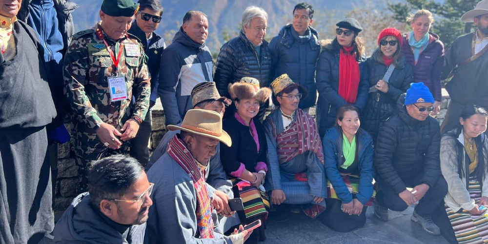 नेपालमा जलवायु परिवर्तनको असरबारे विश्वको ध्यानाकर्षण गराउने महासचिव गुटेरेसको प्रतिबद्धता