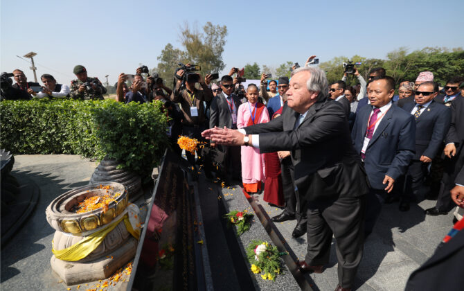 ‘राष्ट्रसङ्घका महासचिवले लुम्बिनीबाट विश्वशान्तिको कामना गर्नु ऐतिहासिक’