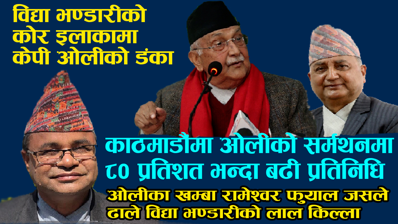 रामेश्वर फुयालले काठमाडौंमा पल्टाए सत्ता : विद्या भण्डारीको लाल किल्लामा ८० प्रतिशत प्रतिनिधि केपी ओलीतिर